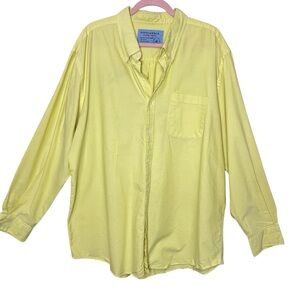 SADDLEBRED Men’s (Unisex) Yellow Button-up Long-Sleeve Casual Oxford, XL